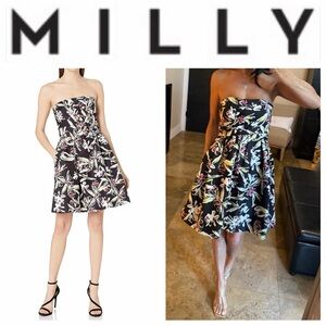 Milly Strapless Floral Print Dress Sz: 0